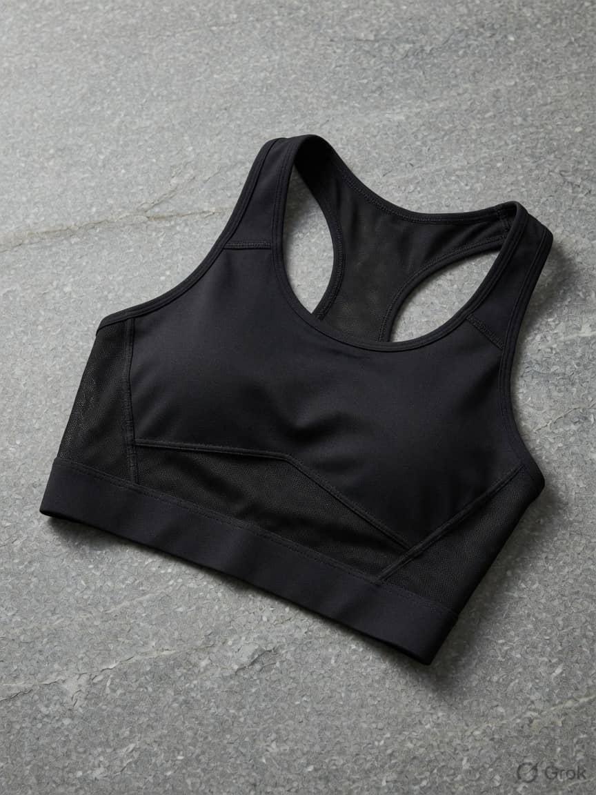 ArmorX sports bra in Midnight, front view. Technical mesh. High support. Sizes 30B–42DD. A high-performance silhouette built for your toughest moves.