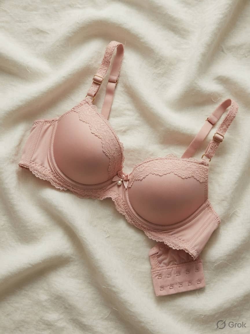 SoftRise push-up bra in Blush, front view. Blush foam. High support. Sizes 32A–40DD. A quiet lift. Blush, not announcement.